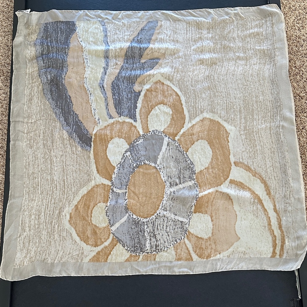 Giorgio Armani Silk Scarf with Abstract Floral Design